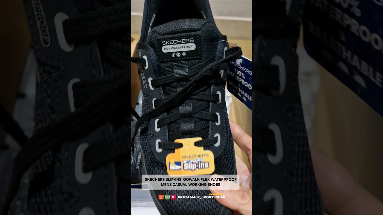 SKECHERS SLIP-INS GO WALK FLEX 100% WATERPROOF ALL BLACK ORIGINAL (FULL VIDEO CHECK OUR CHANNEL)