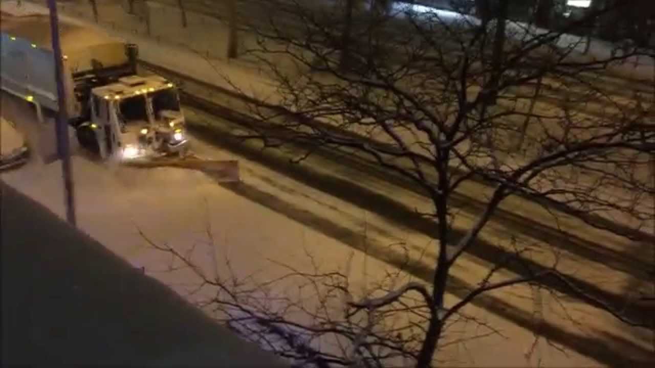 DSNY, NEW YORK CITY DEPARTMENT OF SANITATION, DOING IT DURING WINTER STORM JUNO IN MANHATTAN, NYC.