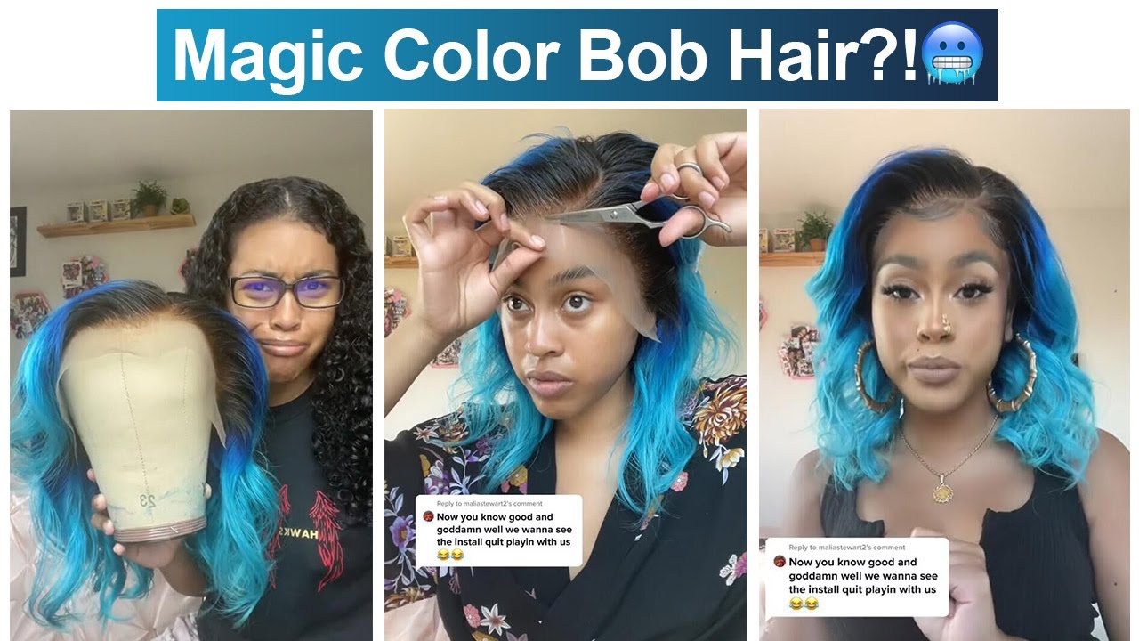 #Elfinhair Review🦄 Two Steps To Get Colored Bob Wig? Affordable Lace Wig Install Naturally~