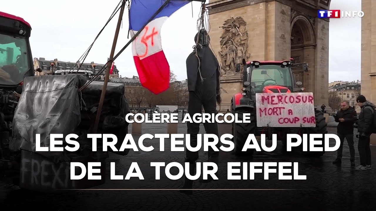 Colère agricole, les tracteurs au pied de la tour Eiffel｜TF1 INFO