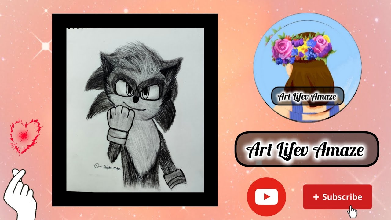 How to draw a sketch of Sonic ✨✍️// step by step// for beginners☺️✨