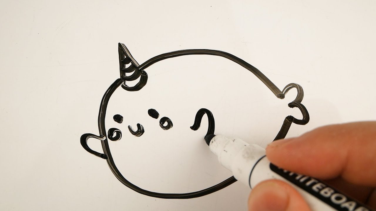 🐳 How to Draw Simple Cute Whale Unicorn on a Whiteboard