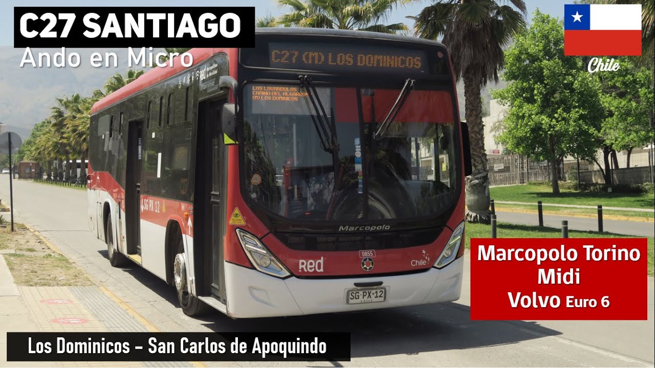 Поездка C27 САНТЬЯГО на автобусе Marcopolo Torino Midi - Volvo B8R LE SGPX12