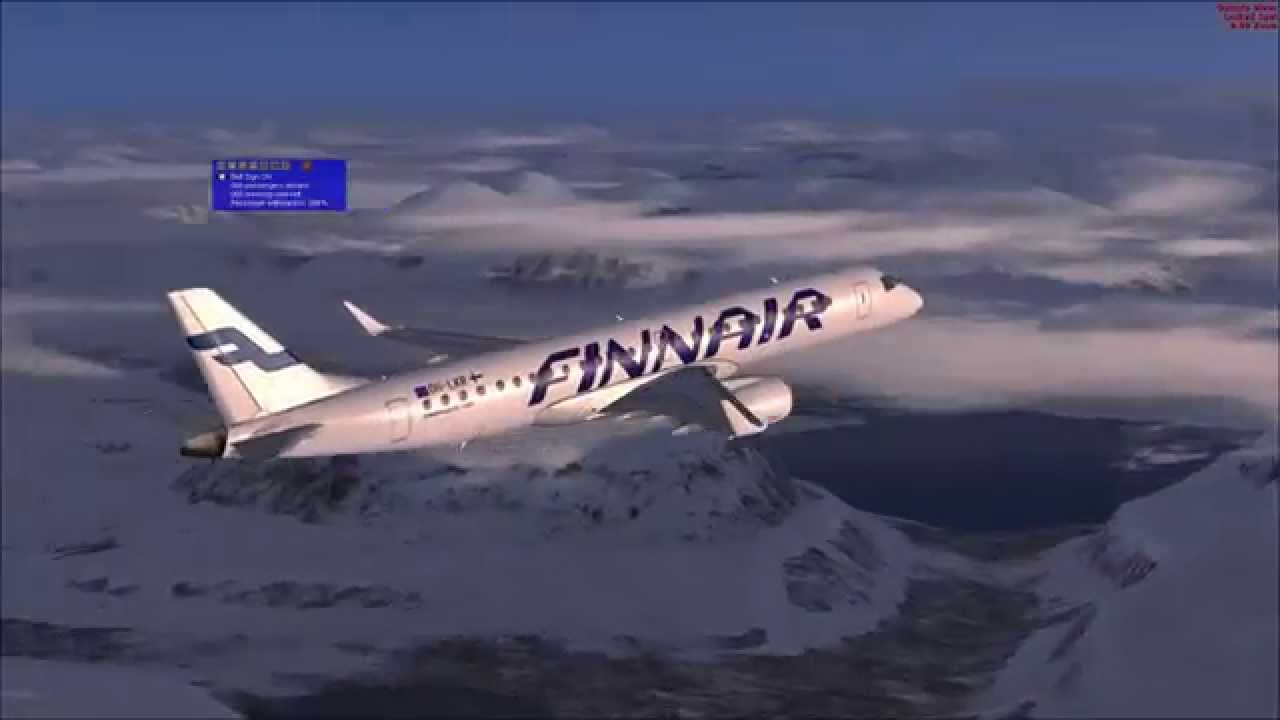 Microsoft Flight Simulator X - Finnair Embraer ERJ-190 flight from ENTC to EFHK