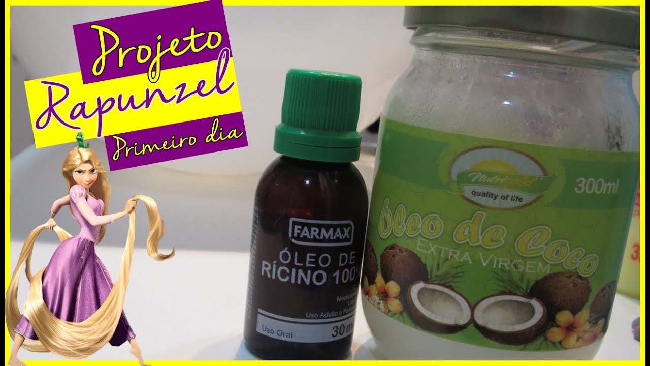 Projeto Rapunzel #01 - Óleo de rícino + óleo de coco