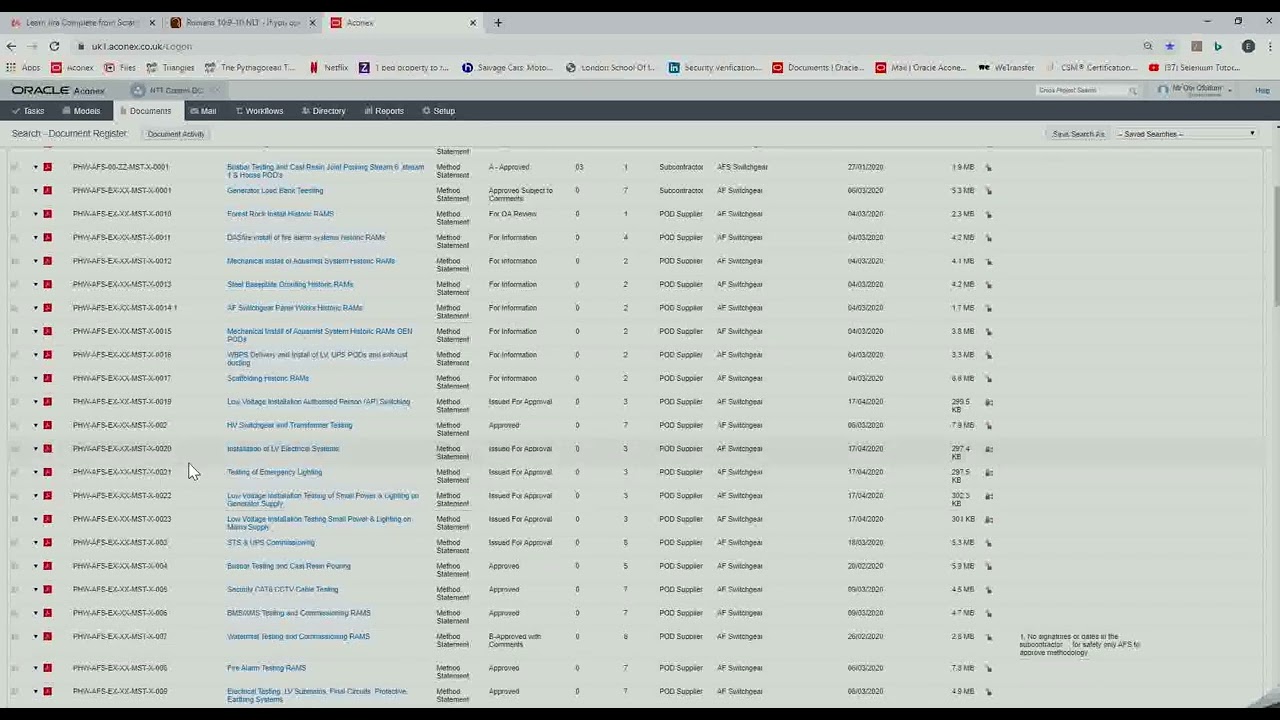 Typical Document Control Quality Check