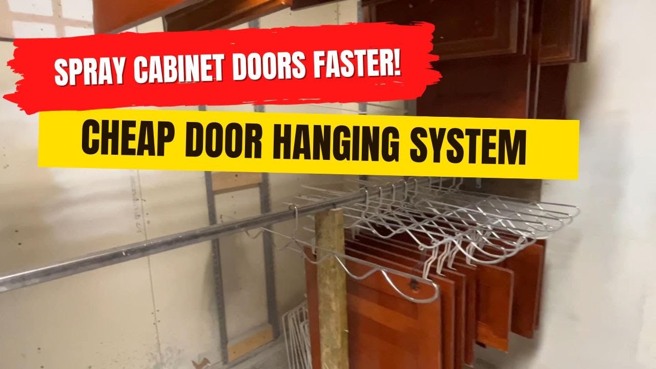 Spraying Cabinet Doors w Hanging System