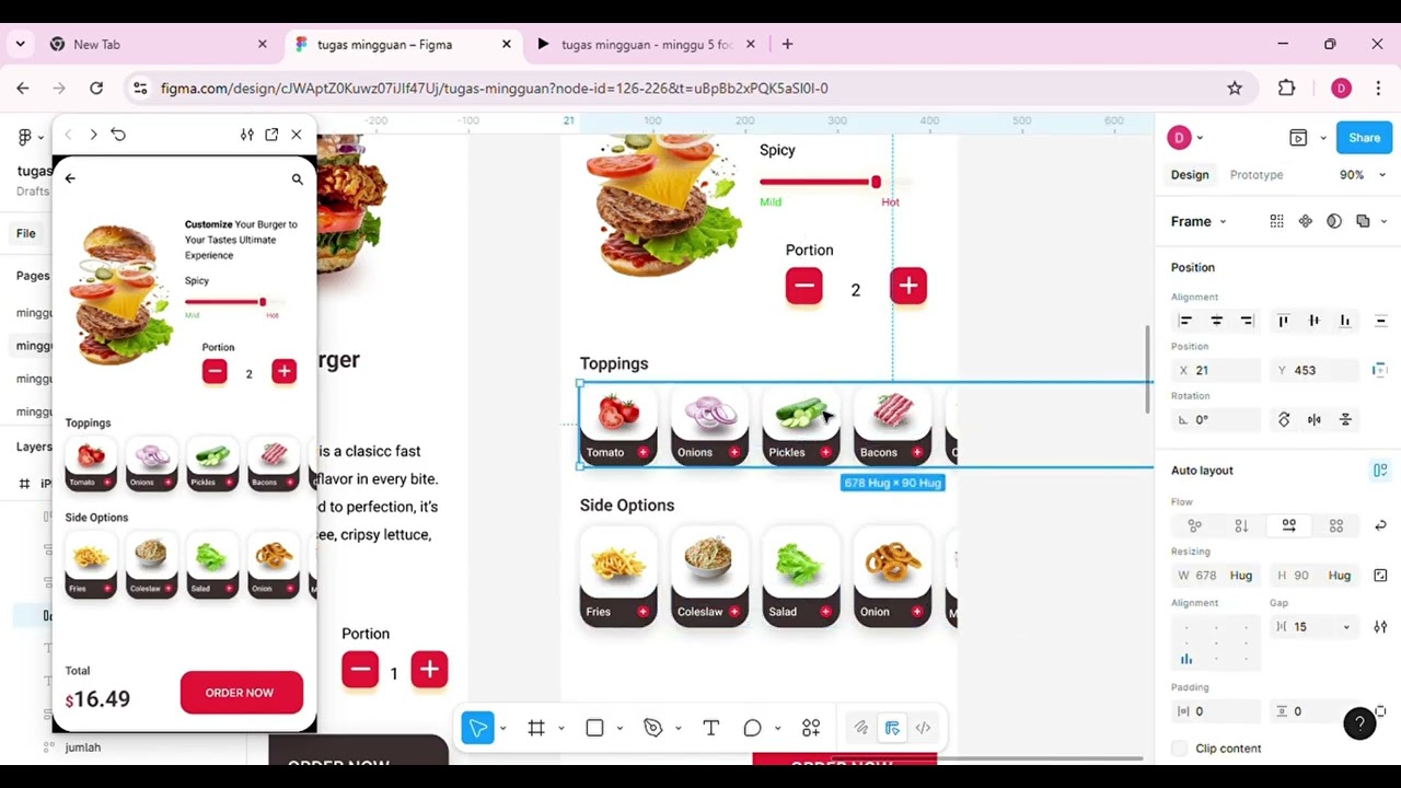 tutorial food app design in figma