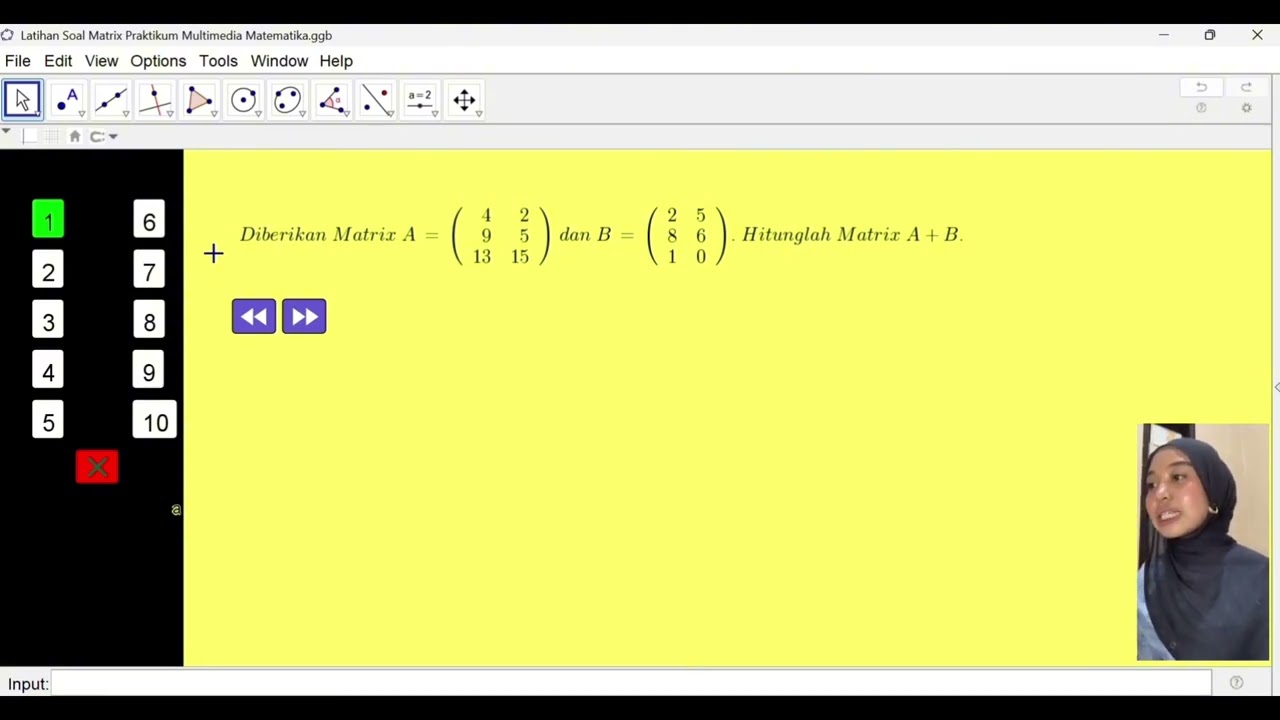 Multimedia Pembelajaran Matematika “ penggunaan aplikasi geogebra dalam menjelaskan materi matriks” 