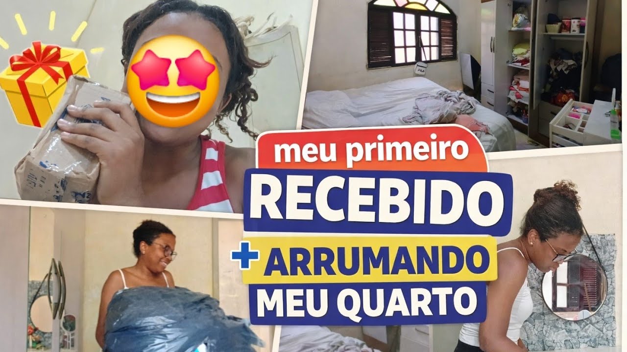 Meu primeiro recebido🤩+ arrumando meu quarto🧹