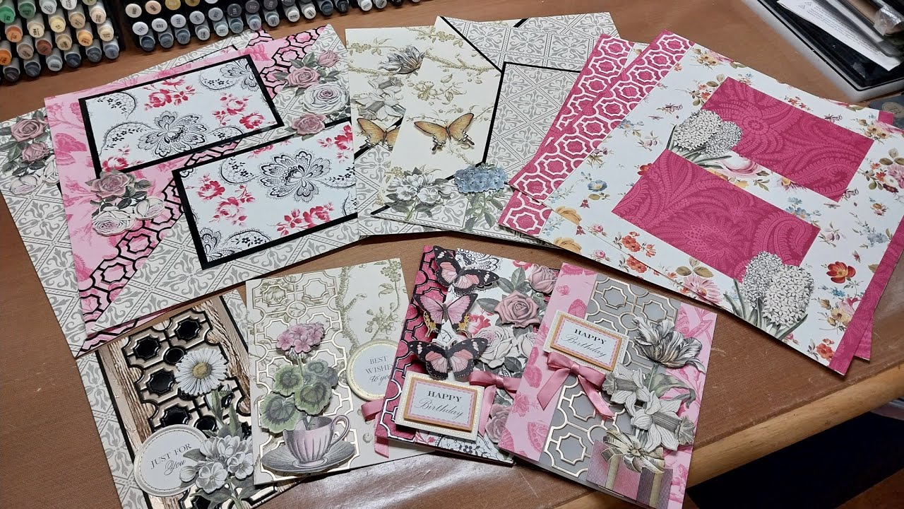 Anna Griffin February 2026 mystery box, let's make 4 cards and 2 scrapbook pages