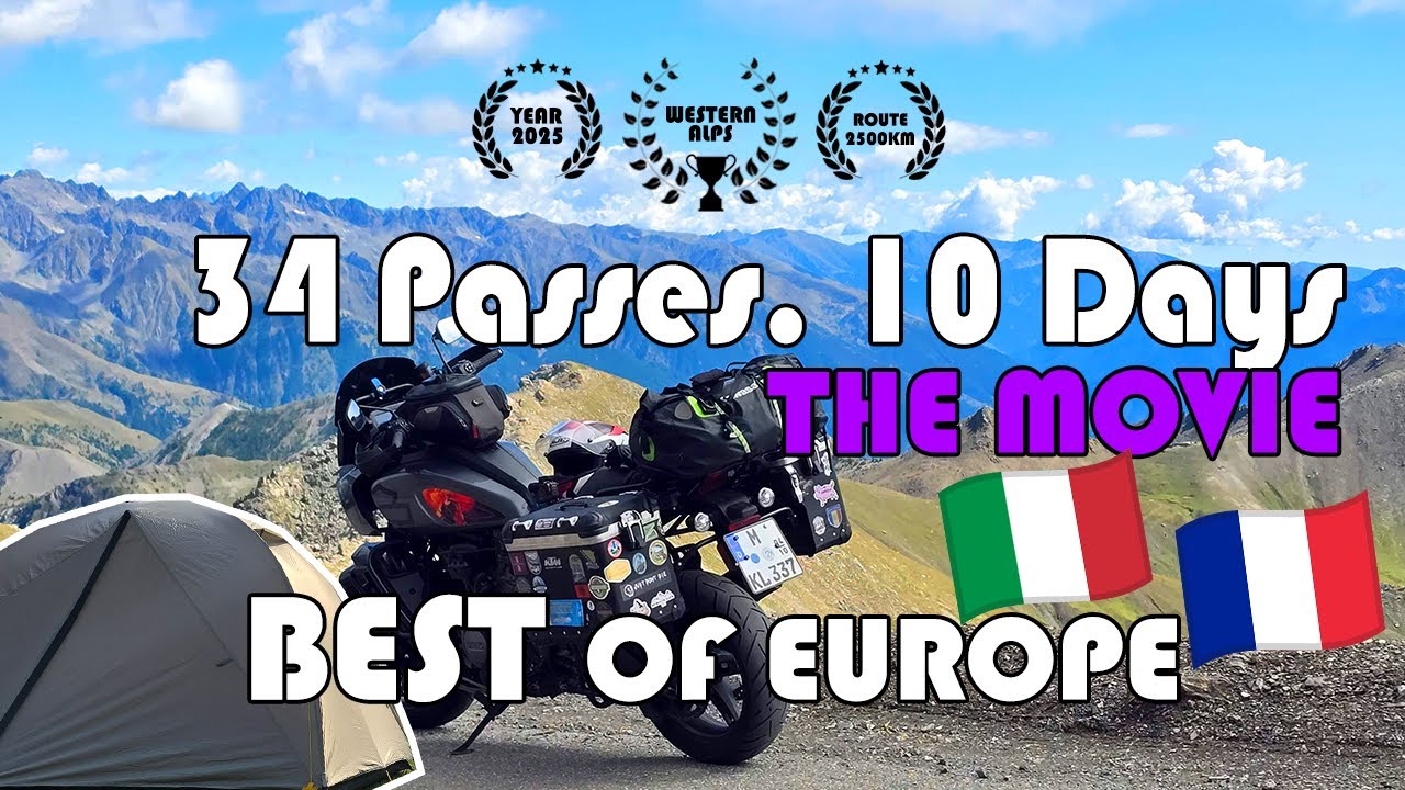 34 Mountain Passes. 10 days. The Movie. SOLO MOTORCYCLE CAMPING TRIP Western Alps, Europe