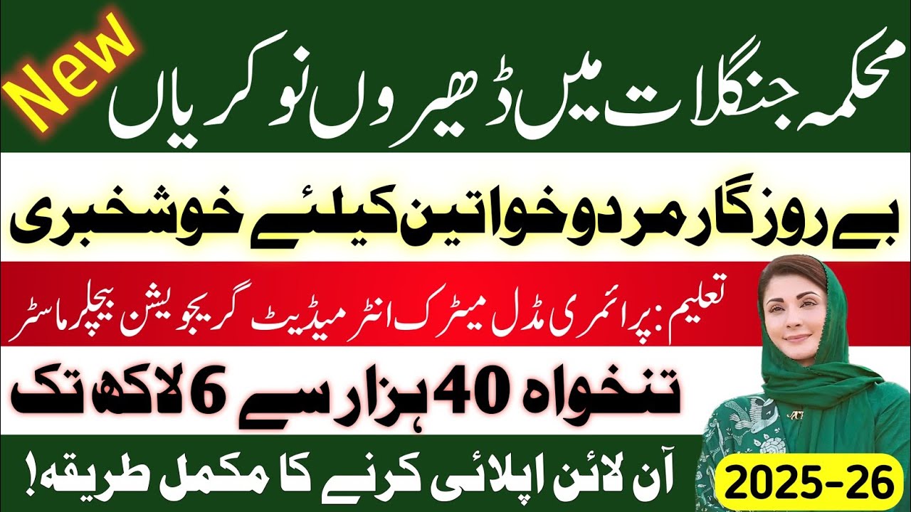 Forest Department Jobs 2025 Apply Online | Pakistan Government job | Mehkma Janglat Punjab Jobs