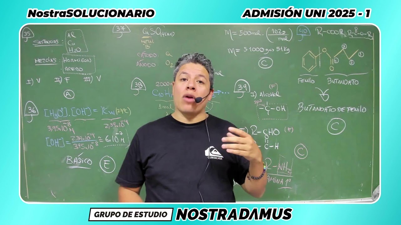 SOLUCIONARIO DE FÍSICA Y QUÍMICA ADMISIÓN UNI 2025-1