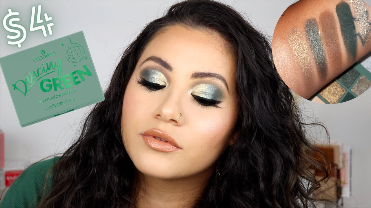 $4 EYESHADOW PALETTE | ESSENCE COSMETICS DANCING GREEN EYESHADOW PALETTE | FALL LOOK