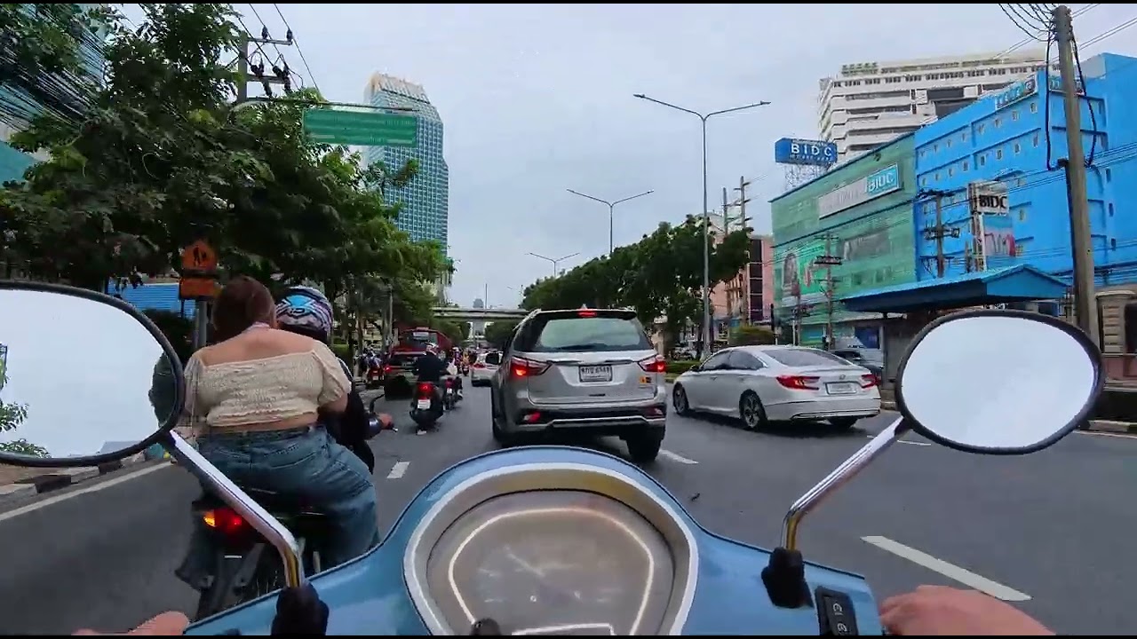 Racing the Rain | Late for Work POV | Motorcycle sounds