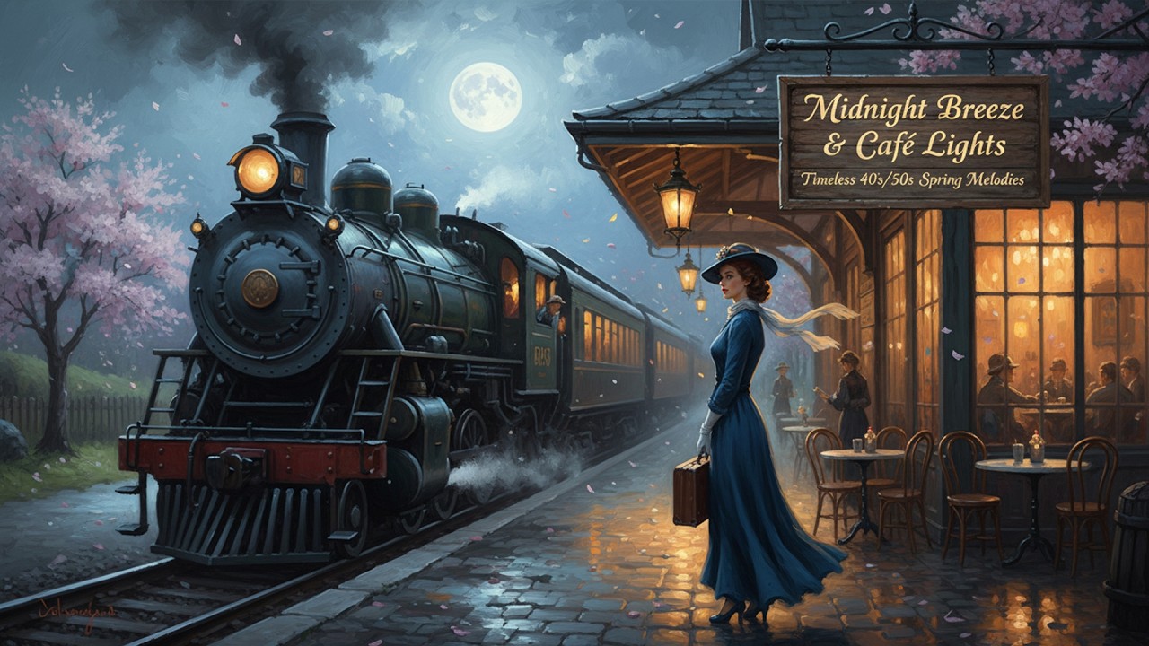 Midnight Breeze & Café Lights ✨ Timeless 40s/50s Spring Melodies | Sinatra, Elvis, Nat King Cole