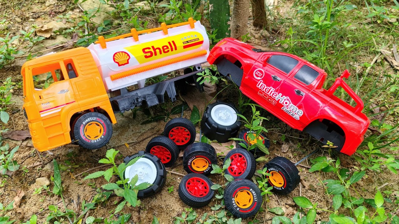 Mencari dan Merakit mobil mobilan Double Cabin besar, Truk Tangki besar, Truk molen, Monster train.