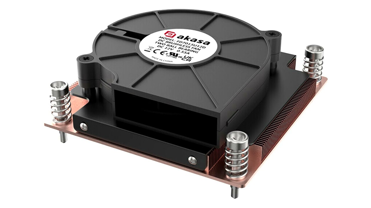 Akasa Launches 1U Low Profile Vapor Chamber CPU Cooler