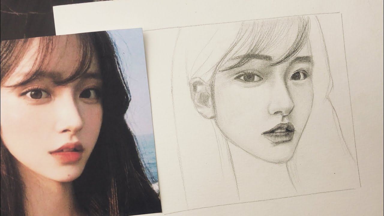 Vẽ chân dung | vẽ khuôn mặt người | dựng từ hình mẫu | How to draw face ✨💕