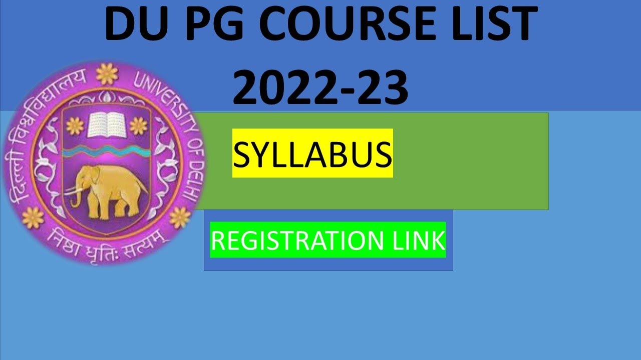 DU PG COURSE LIST || DU PG Admission 2022| Delhi University UG/PG admission 2022|