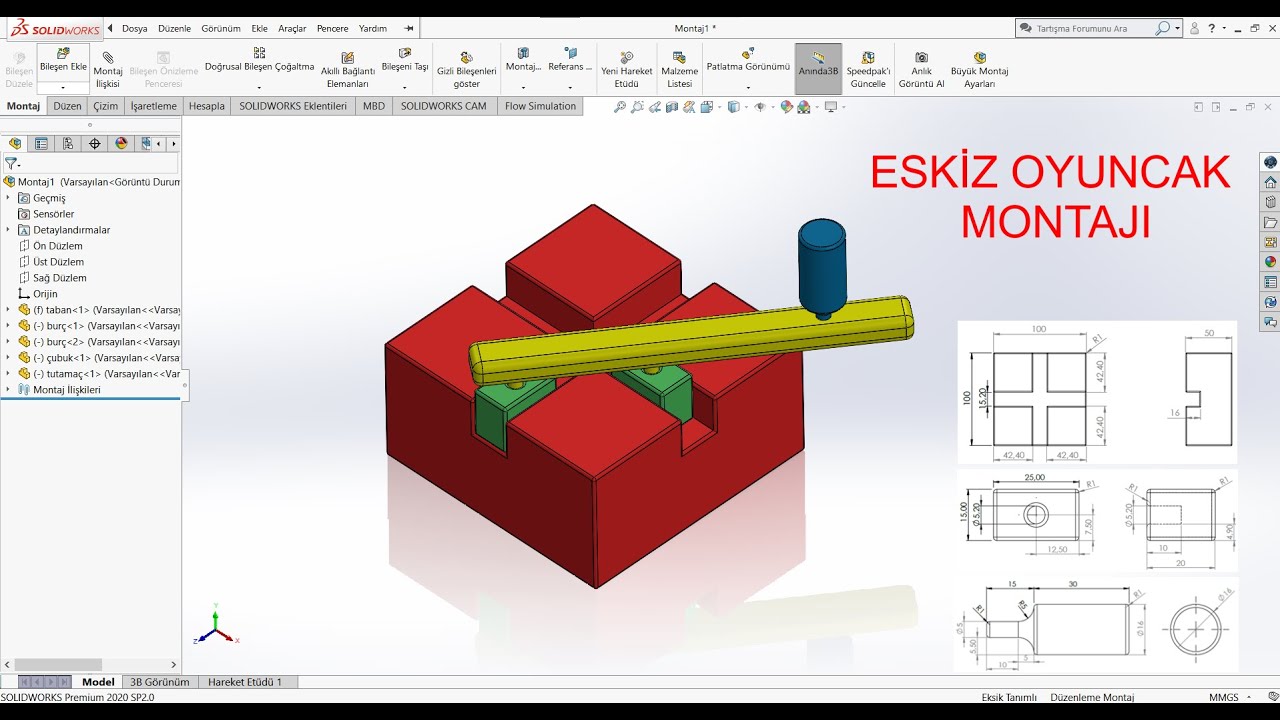 Solidworks Eskiz Oyuncak Montajı