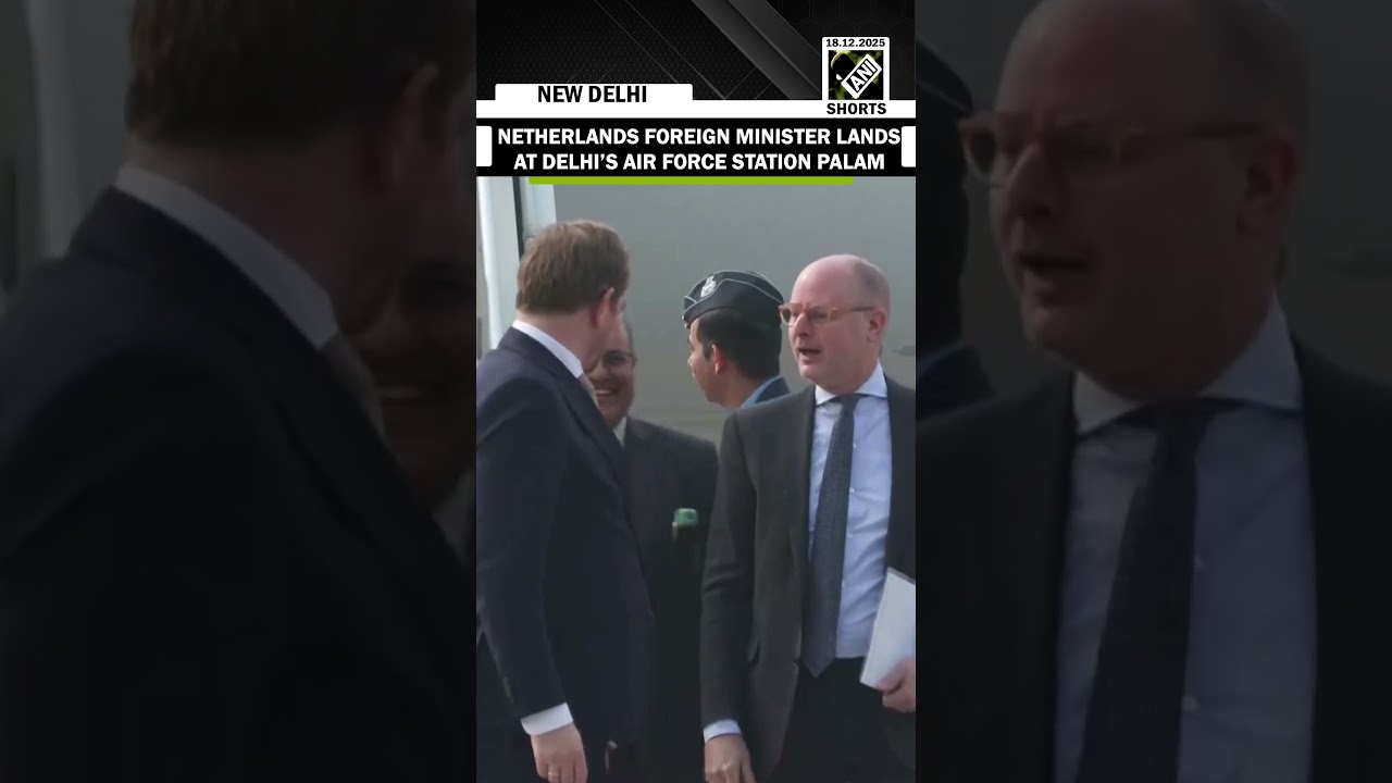 Netherlands Foreign Minister David Van Weel lands at Air Force Station Palam in Delhi