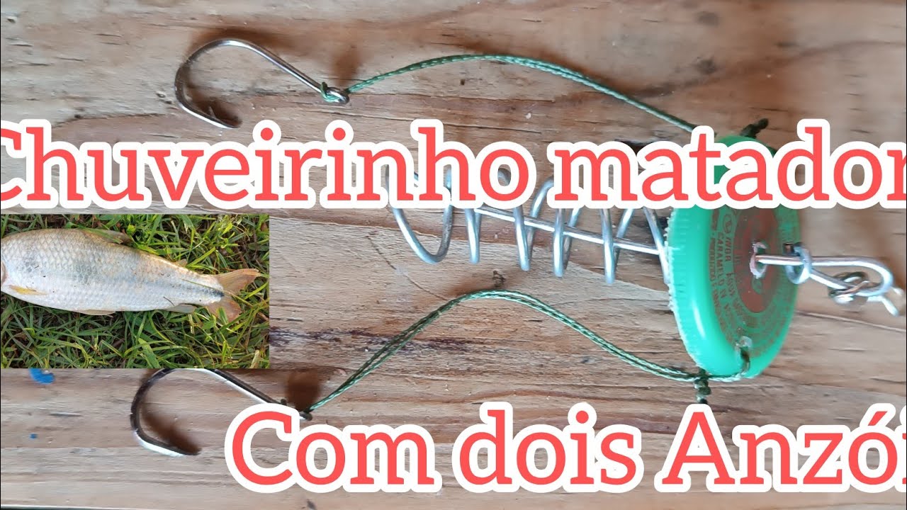 Dica de pesca. como fazer chuveirinho para pescar curimba, Piau, pacu e piapara, com dois Anzóis.
