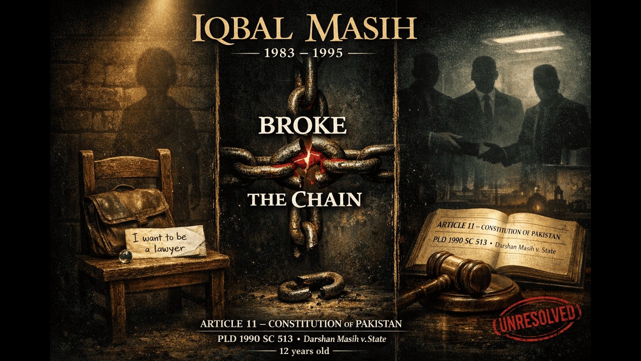 Bonded Labour in Pakistan: Iqbal Masih Case &mdash; Legal Analysis, Facts & Case Law (PLD 1990 SC 513)