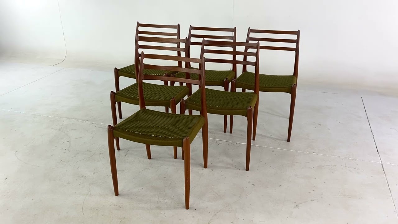 Niels Moller 78 Mid Century Teak Dining Chairs- Set of 6