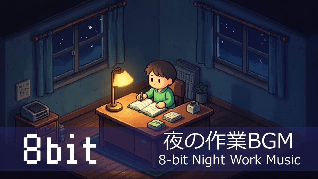 8-bit Night Work Music | Retro Famicom Style Focus BGM