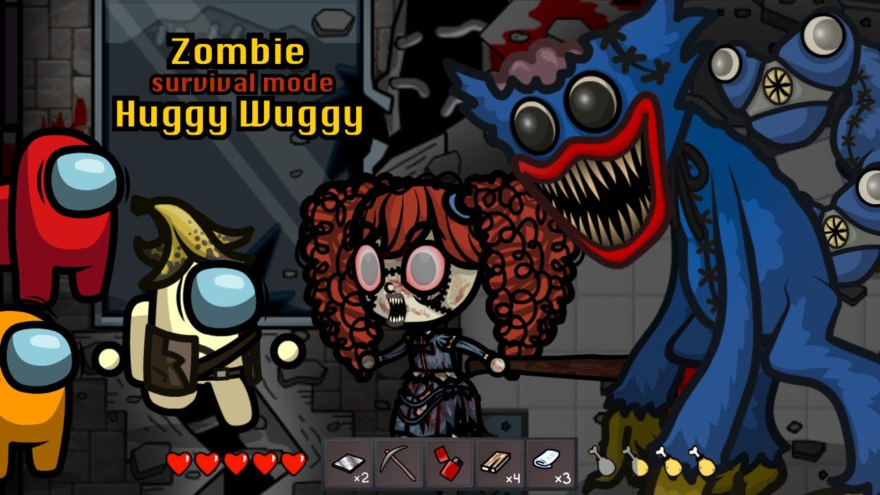 Huggy Wuggy vs New Crewmate 🛠 Survival Mode Among Us Zombie - Animation