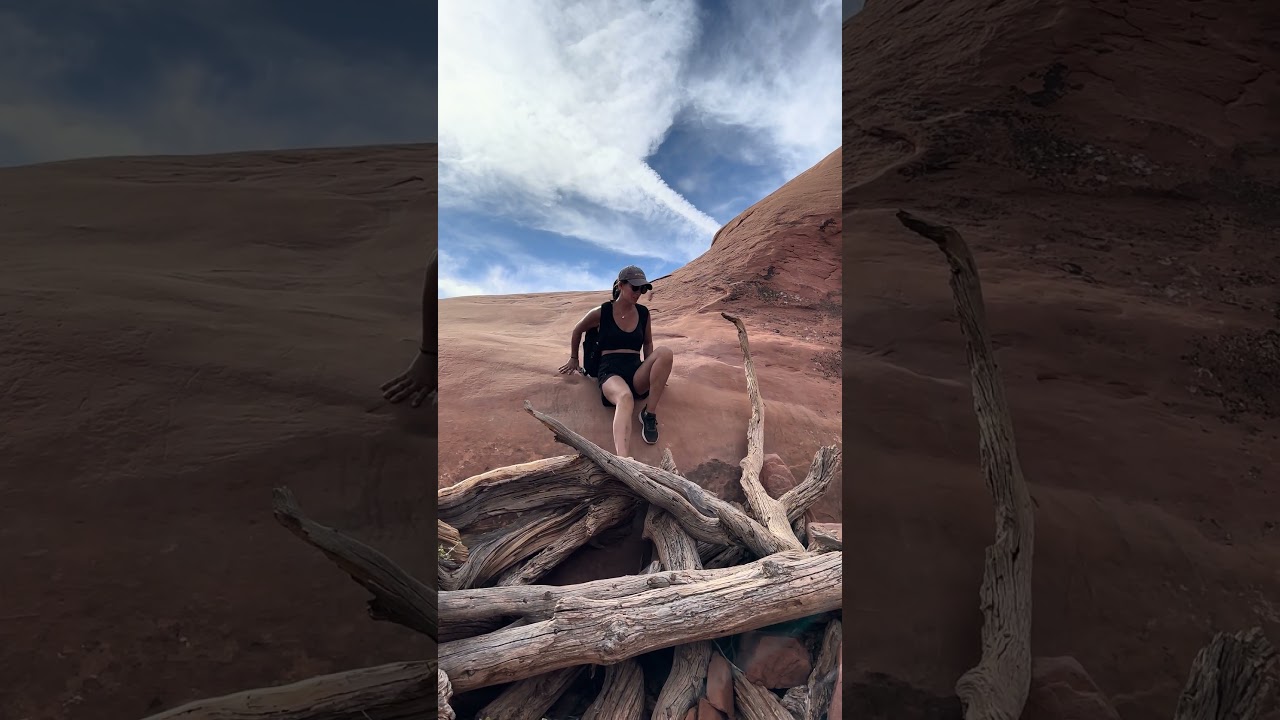 Sketchy Slide at Devils Garden Trail in Arches National Park