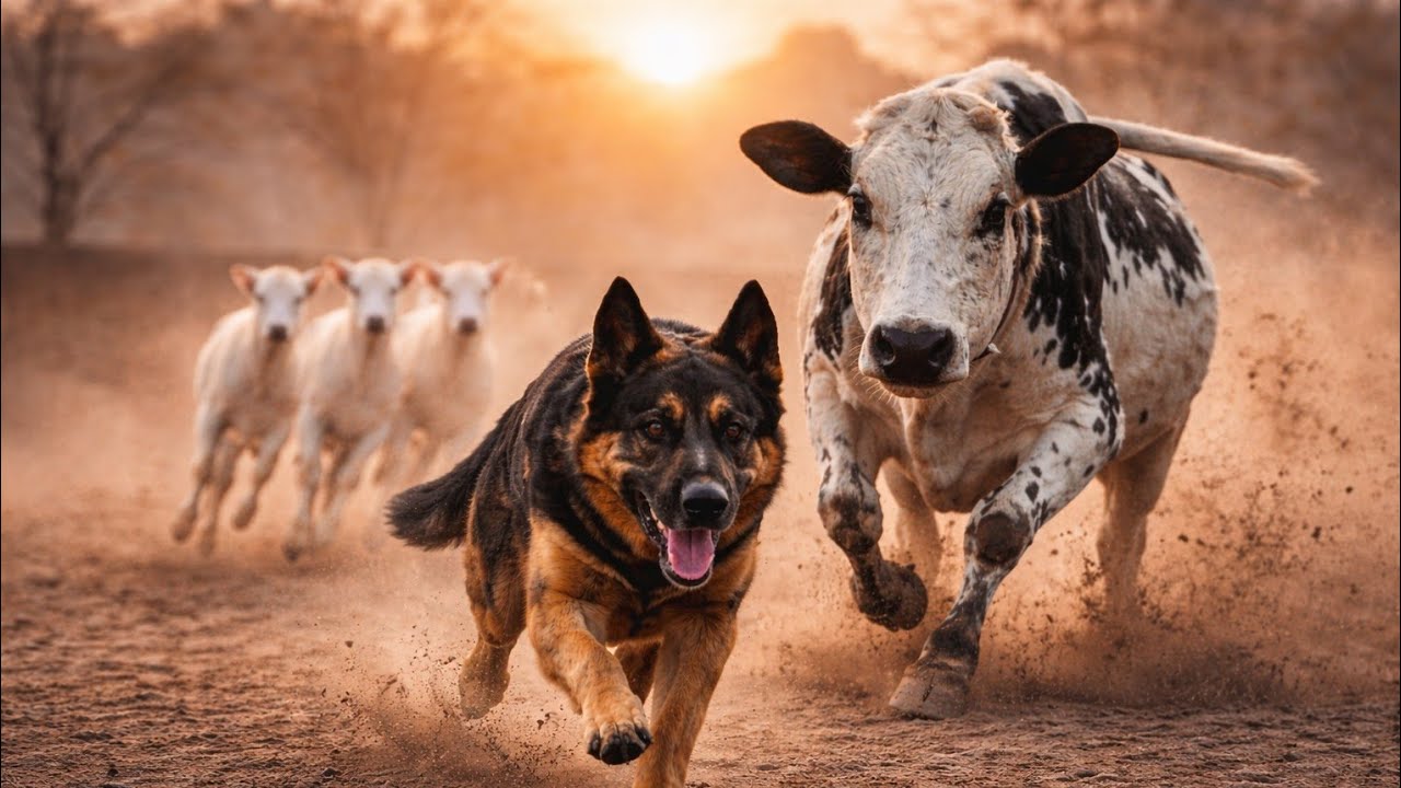 Clash Between Chini the Cow and Runt the Dog | A Morning Story on the Farm