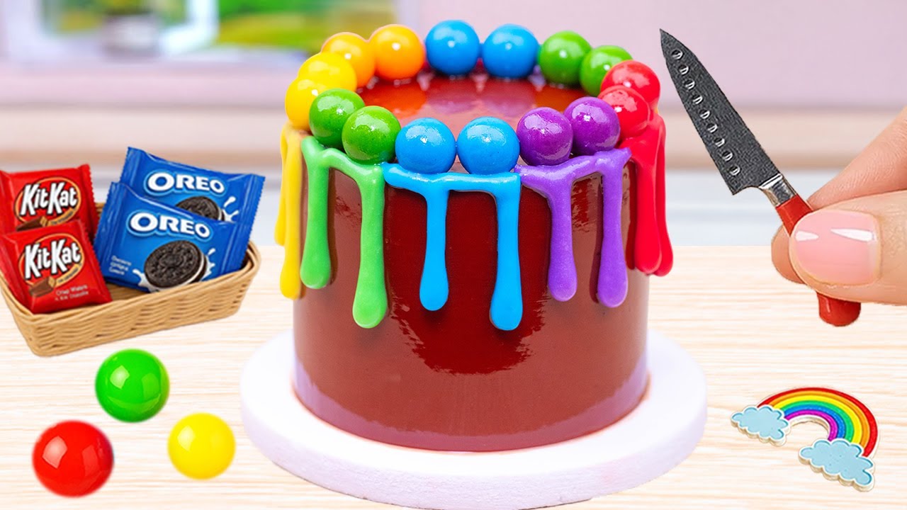 Amazing Oreo Cake Dessert | How  To Mini Rainbow Chocolate Cake Decorating With Oreo Cookies