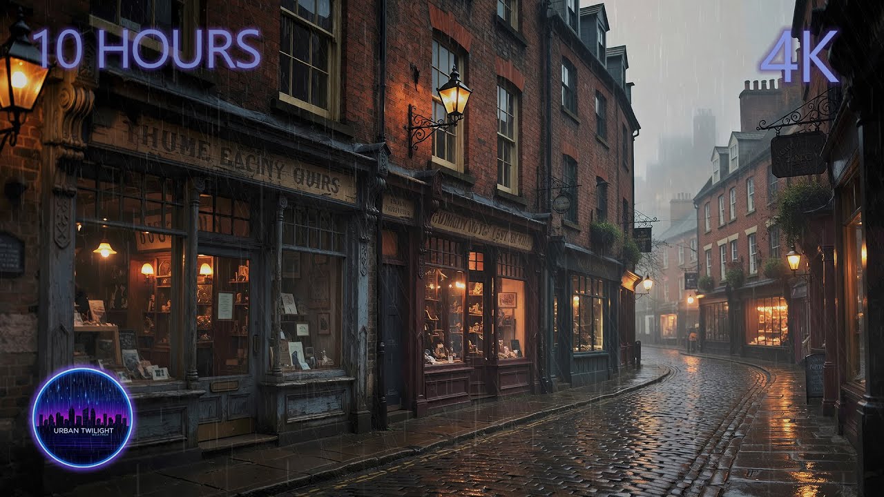 Brickhaven | 10 Hours of rain and Thunder ,Lanternlight and Calm Streets