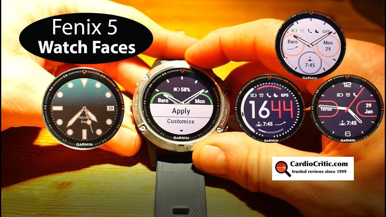 Watch Faces for the Garmin Fenix 5 (including urTime Aquatic)