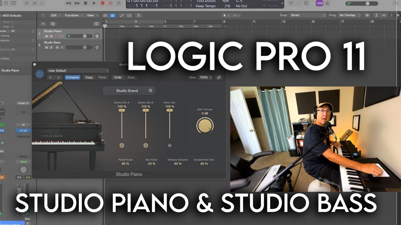 🎹 Playing LOGIC PRO 11 STUDIO PIANO and Studio Bass 🎸