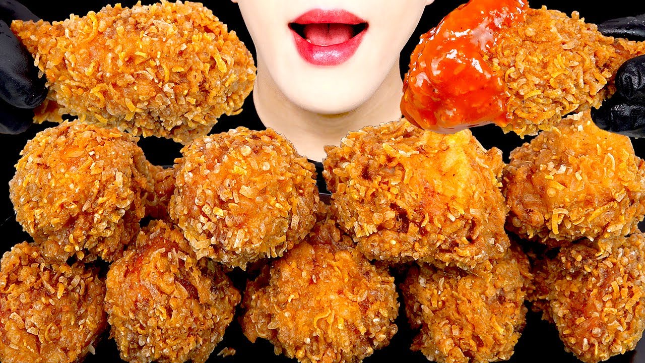 ASMR MUKBANG | 콰삭킹 후라이드치킨 먹방 CRUNCHY FRIED CHICKEN NO TALKING EATING SOUNDS | XENO ASMR 제노