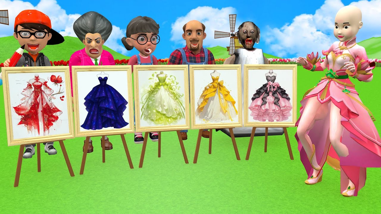 Scary Teacher 3D vs Squid Game Choose Beautiful Princess Dress vs Dressing Room 5 Times Challenger