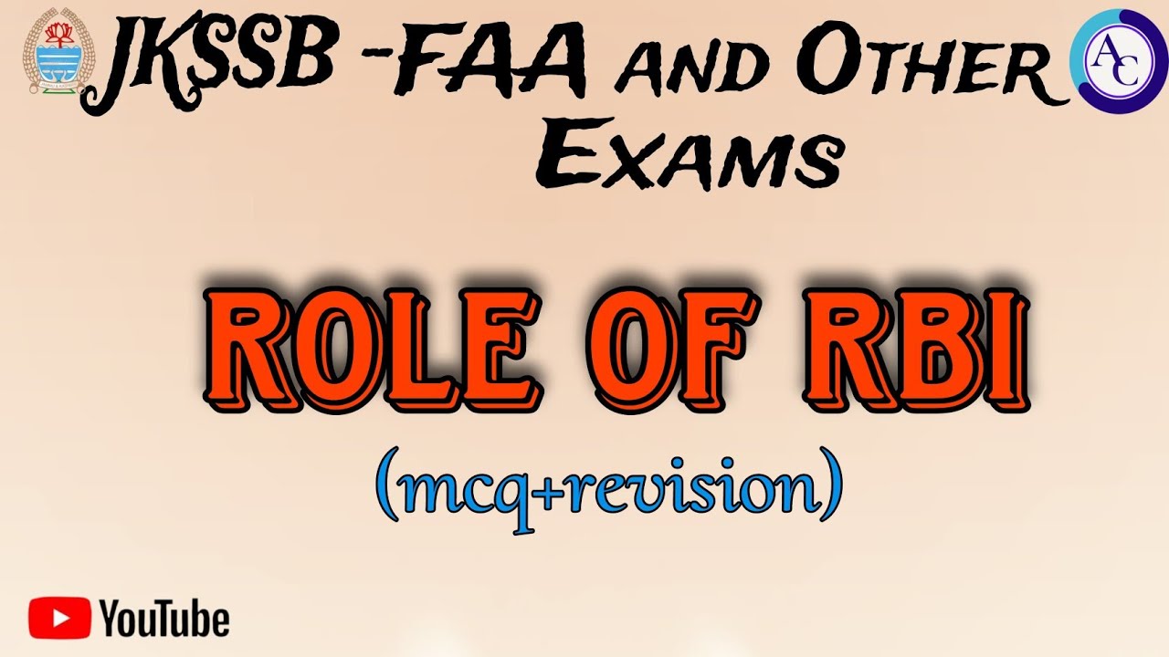 MCQ'S|role of RBI| MONETARY POLICY|INDIAN ECONOMY||JKSSB||UPSC|BANK|