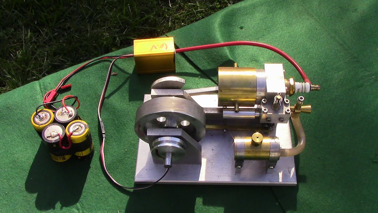 Review and how to Run Spark ignition single cylinder Model Webster Mini Engine form China !