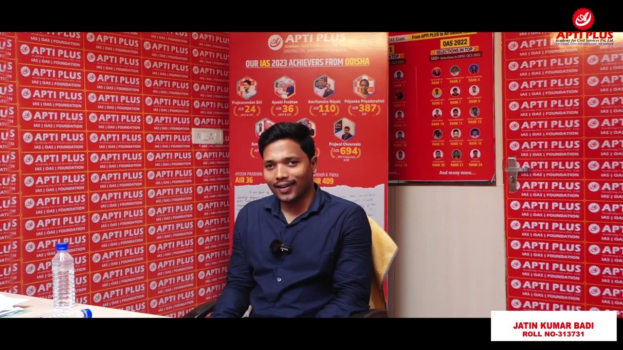 JATIN KUMAR BADI || RANK 252  || OAS 2023 || Mock Interview || APTI PLUS
