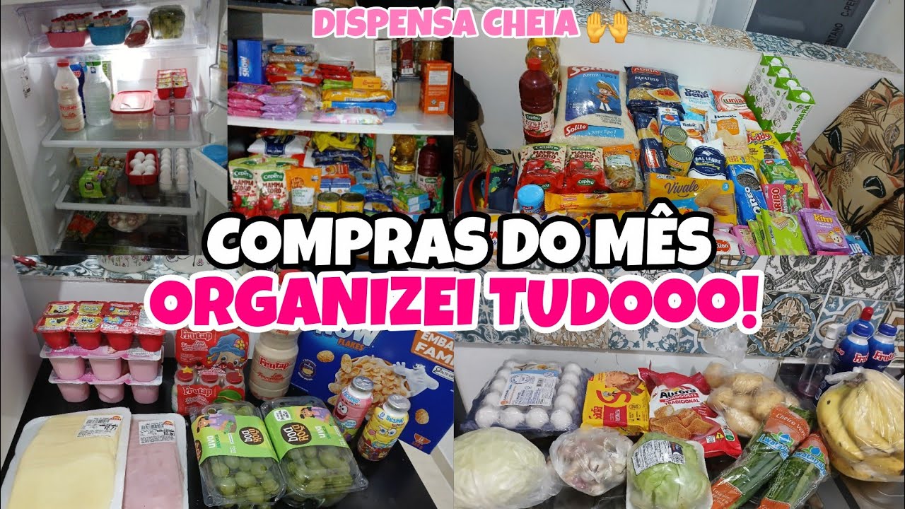 COMPRA DO MÊS + ORGANIZAÇÃO | DISPENSA CHEIA 🥰🙌  ORGANIZANDO A COMPRA DO MÊS 