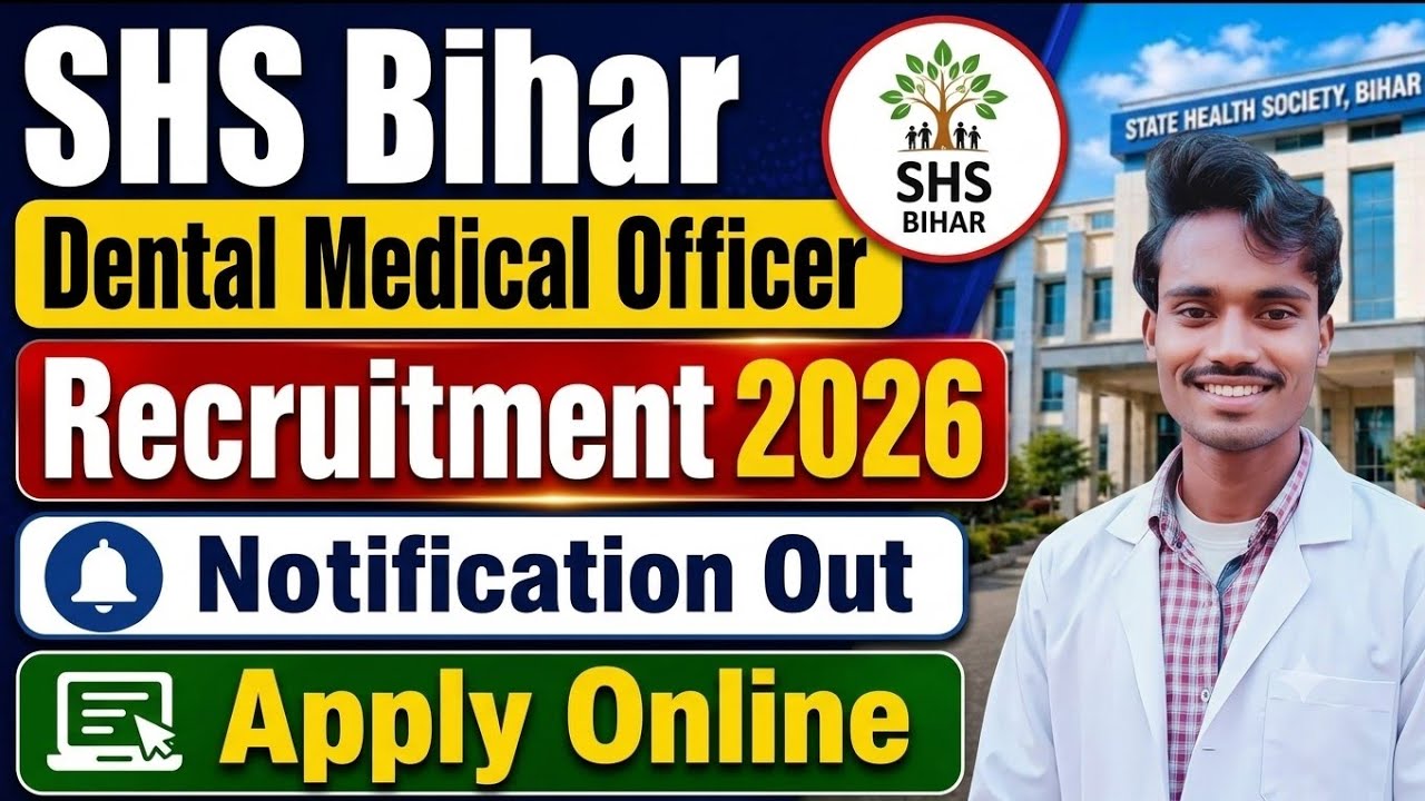 SHS Bihar Dental Medical Officer Recruitment 2026: Apply Online for 5 Posts, Check Eligibility 2026