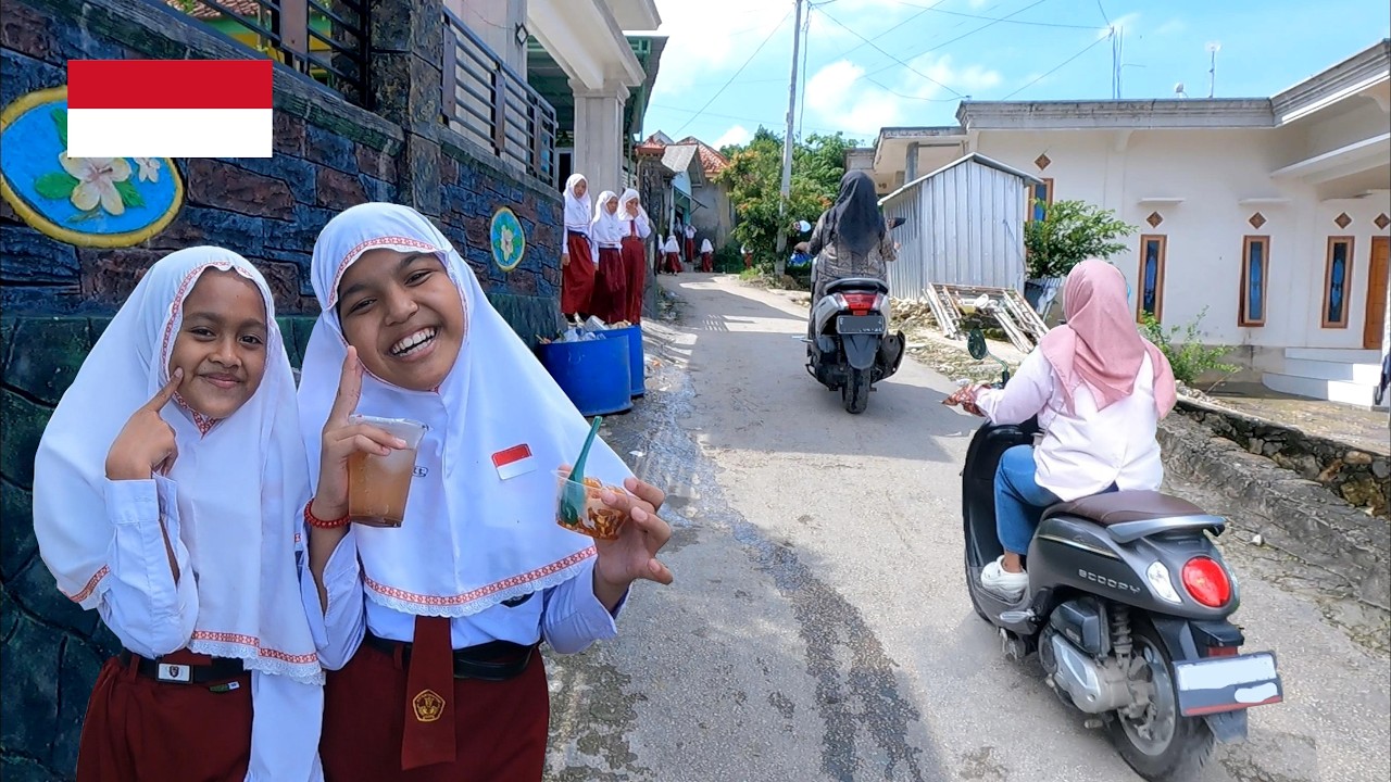 village life in indonesia, passing through narrow alleys in Indonesian villages