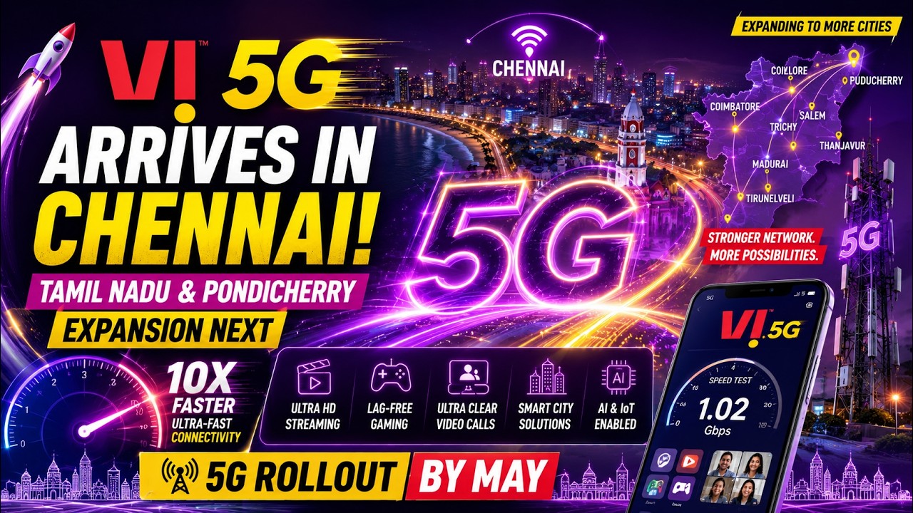 Vi Launches 5G in Chennai; expansion to more cities in Tamil Nadu & Pondicherry planned by May