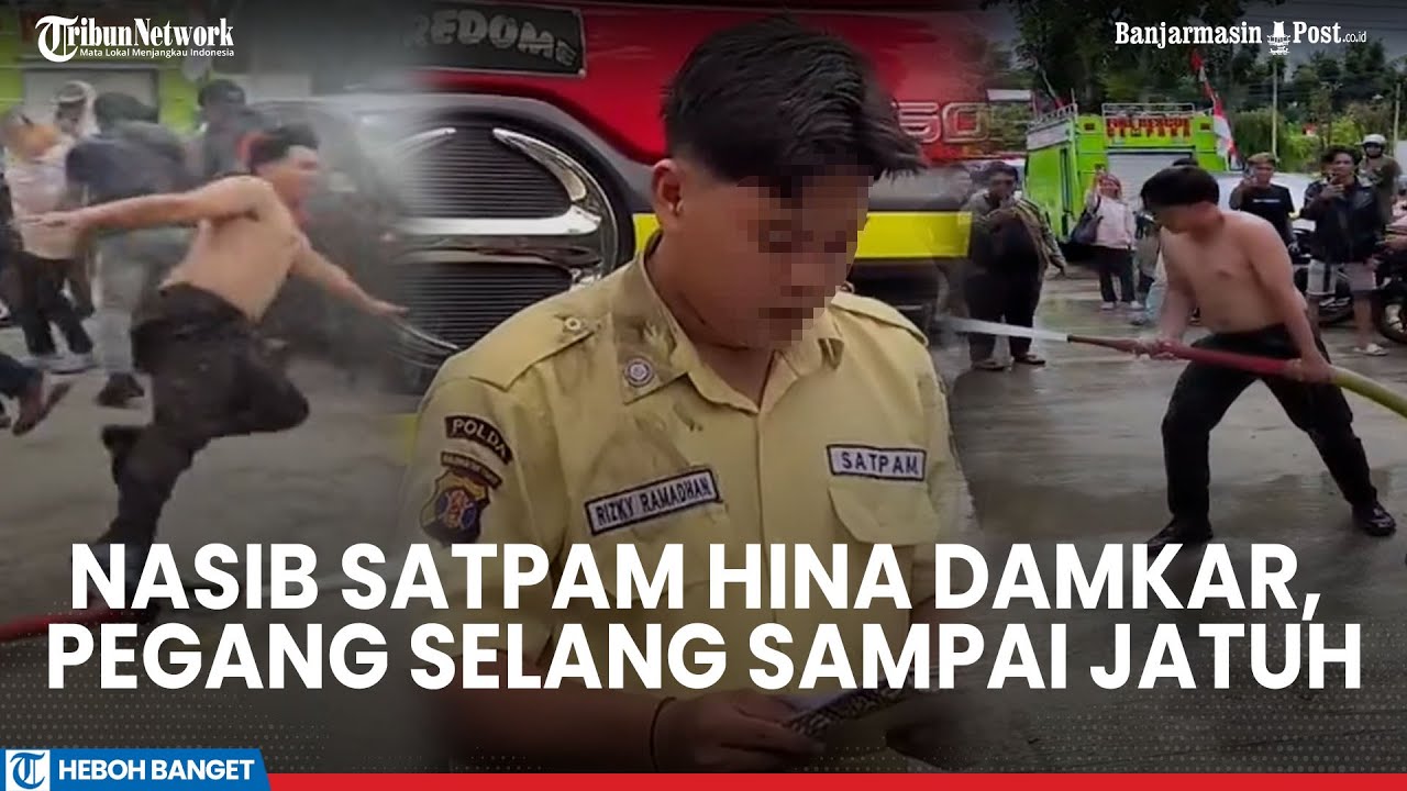 Nasib Satpam di Samarinda Hina Damkar Saat Live, Pegang Selang Bertekanan Tinggi Hingga Jatuh