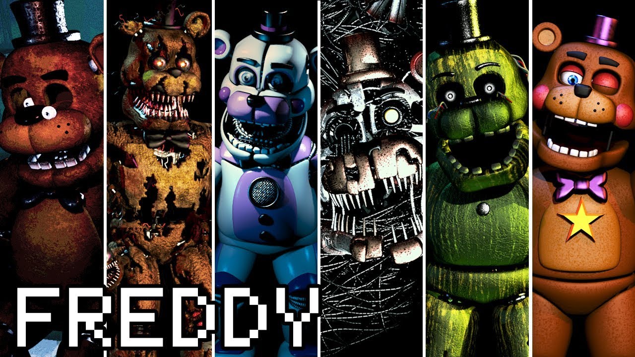 Evolution of Freddy in FNAF (2014-2018)