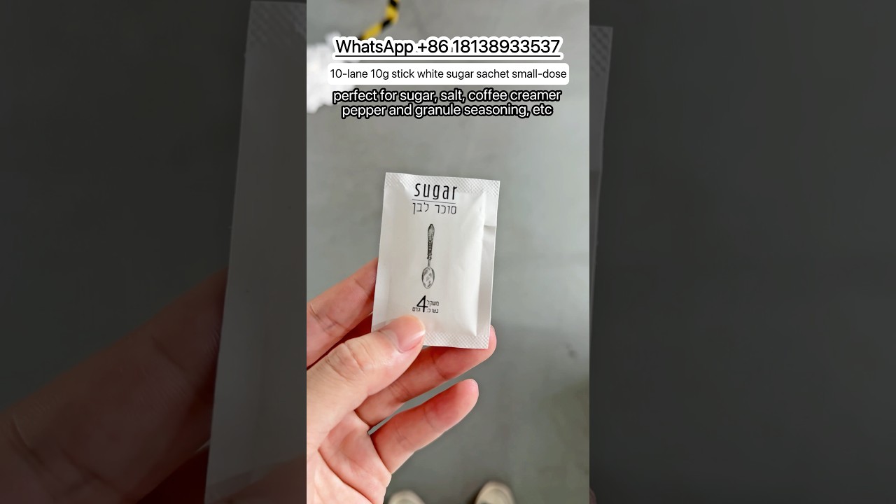 10 Lane Sachet Pack Machine 10g Sugar. #packingmachine  #sugarpackingmachine #hospitalitysupplies